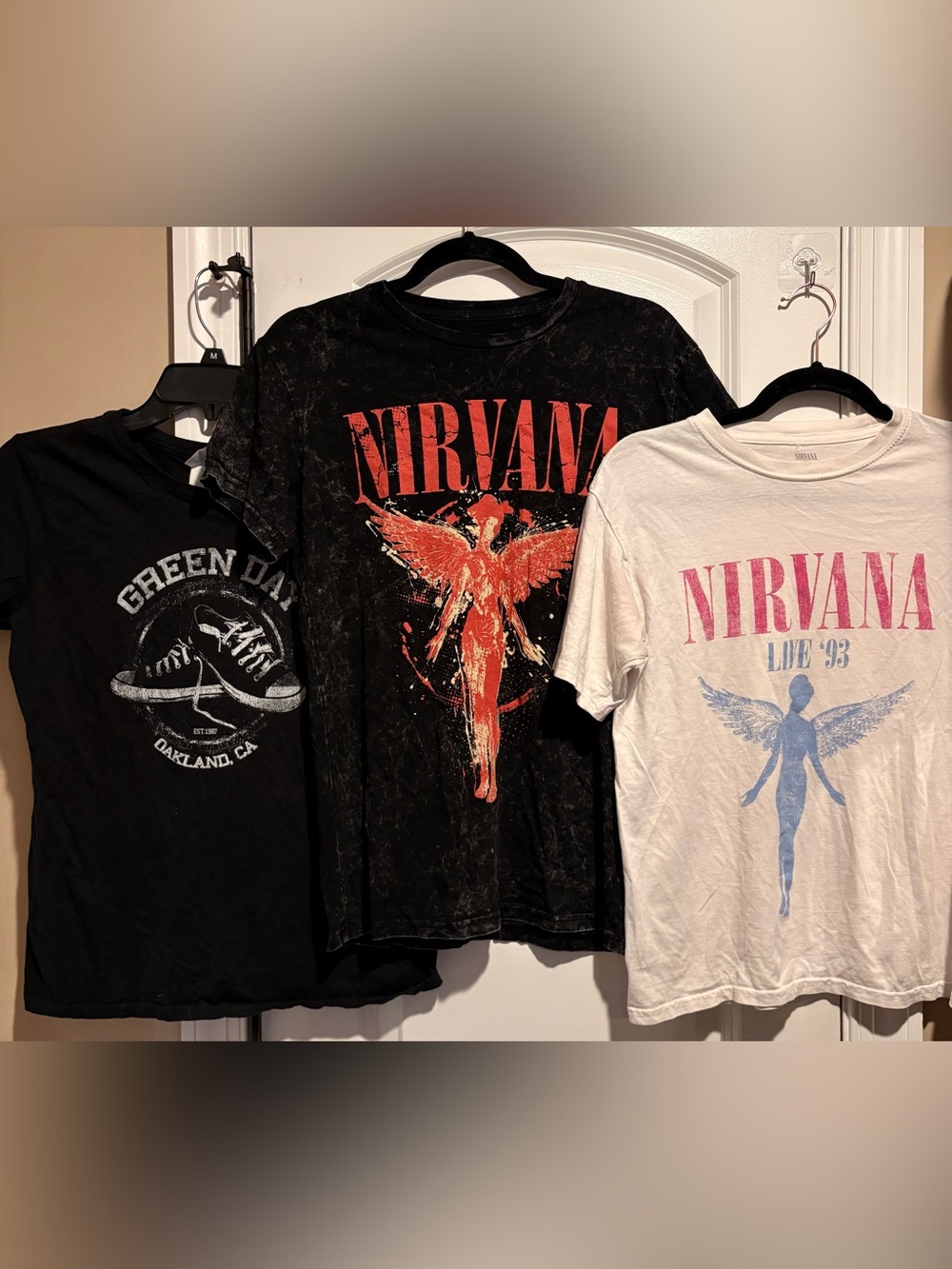 NIRVANA, GREEN DAY BAND SHIRT LOT